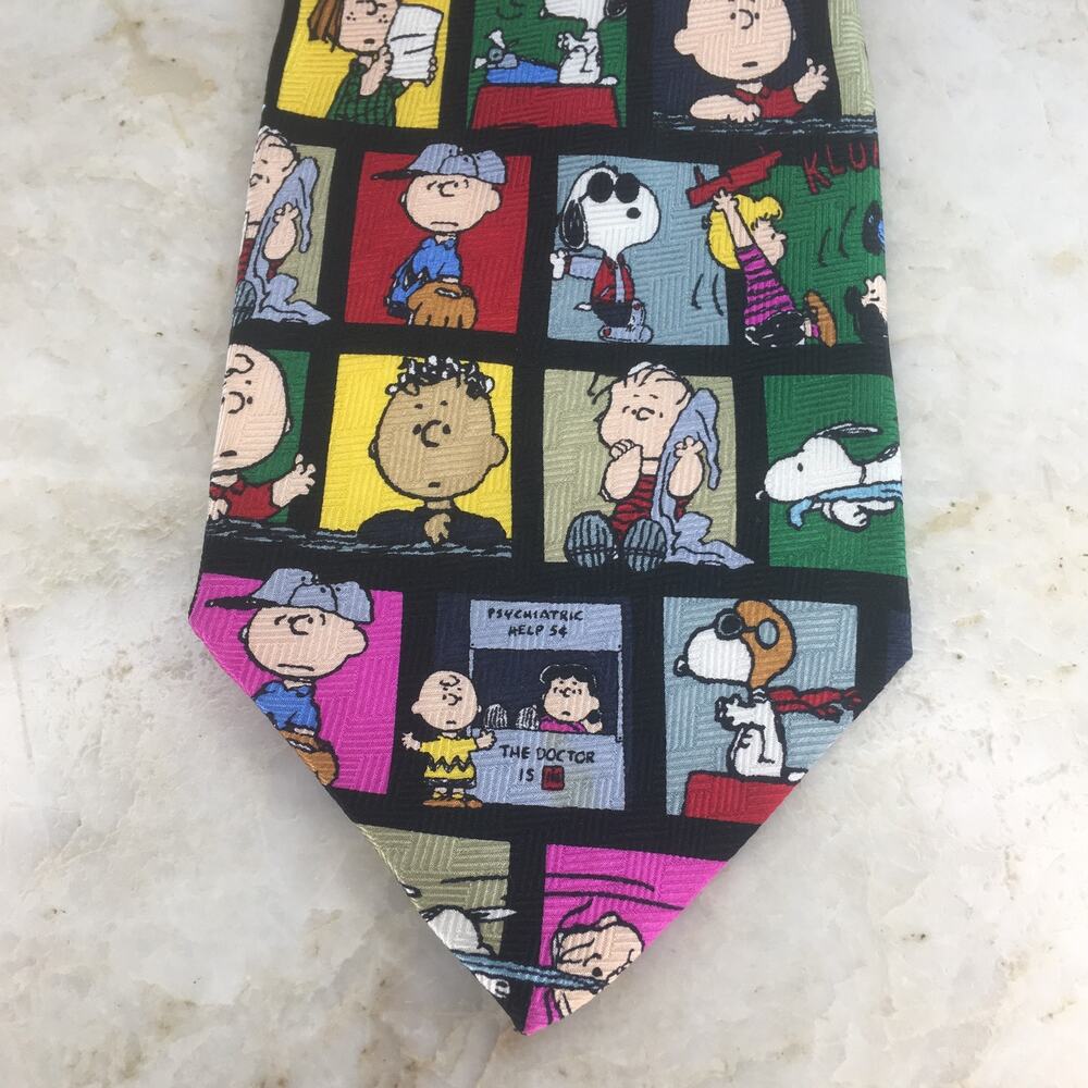 PEANUTS 50TH CELEBRATION MULTICOLOR ALL SILK NECKTIE (L)